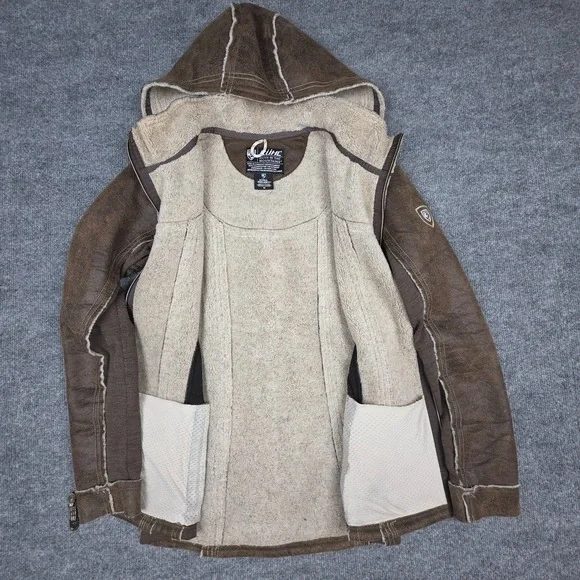 KUHL Dani Sherpa Jacket Women's Medium Brown Zip Heavy Outdoors - Picture 4 of 16